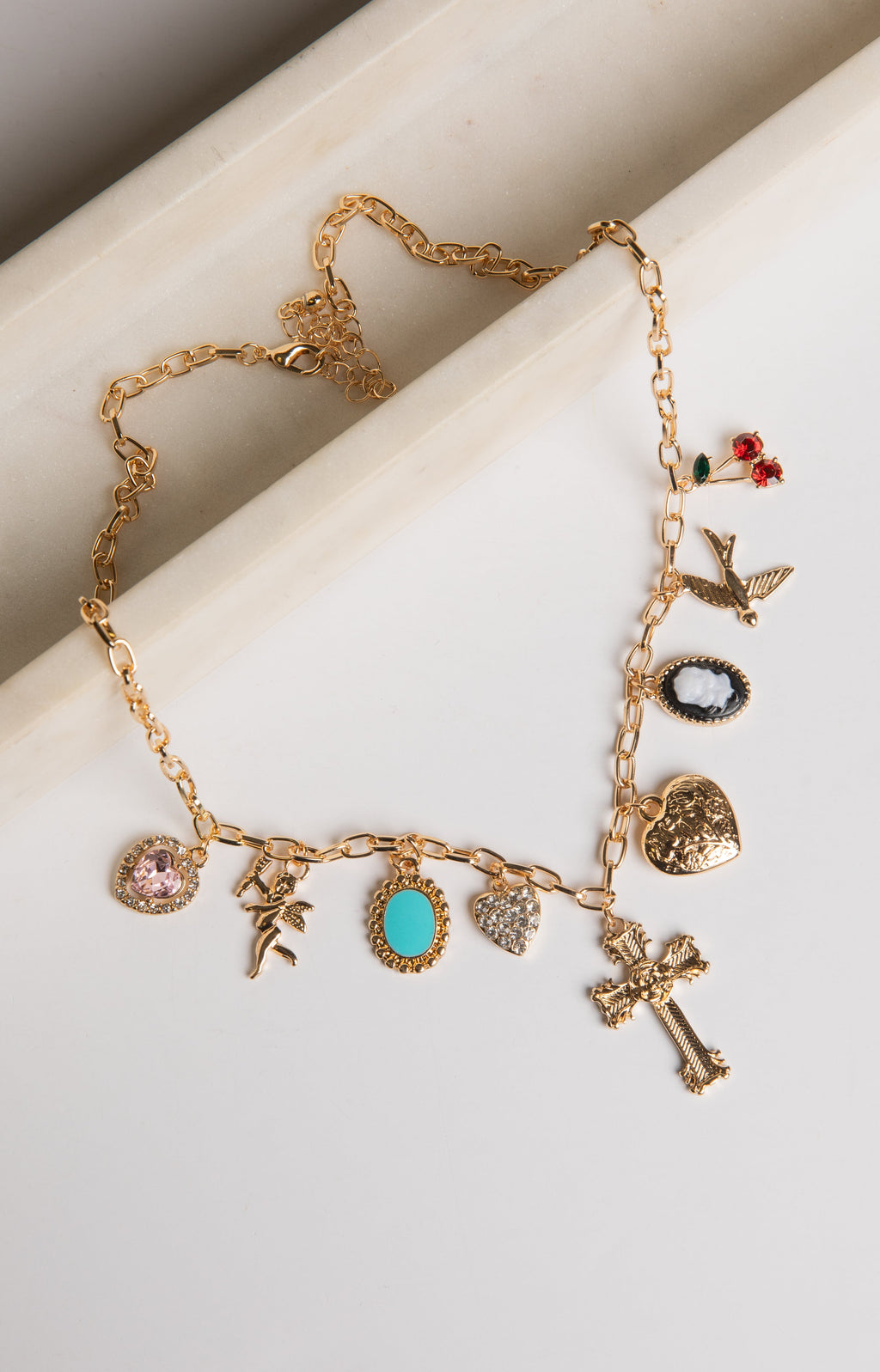 Cassidy Gold Charm Necklace
