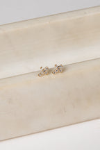 Andrea Gold Rhinestone Cross Stud Earrings