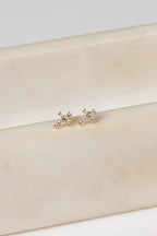 Andrea Gold Rhinestone Cross Stud Earrings