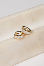 Annie Gold Rhinestone Mini Hoop Earrings