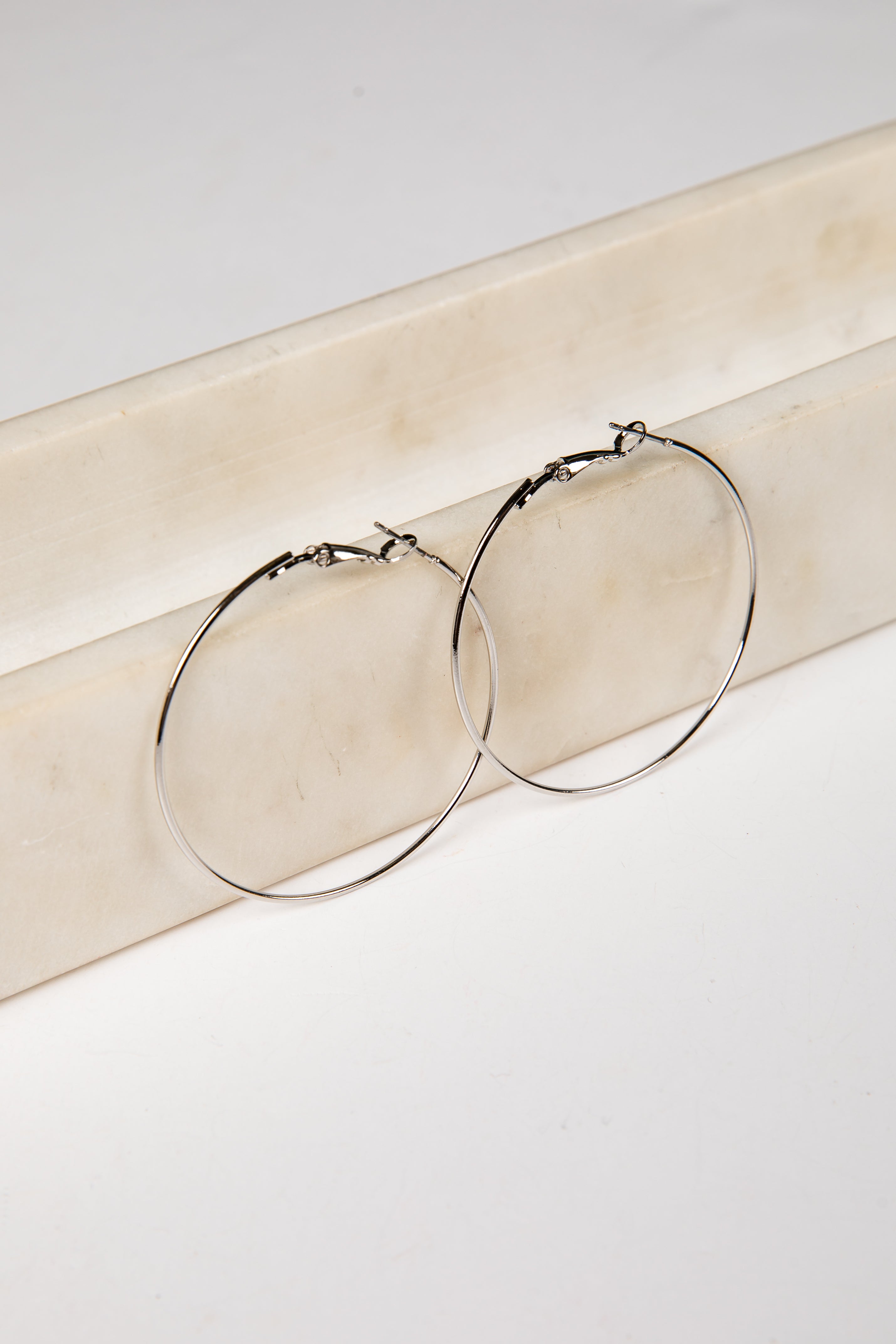 Aria Silver Hoop Earrings