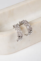 Katherine Silver Rhinestone Hoop Earrings