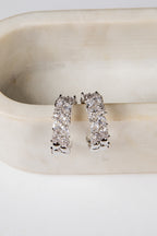 Katherine Silver Rhinestone Hoop Earrings